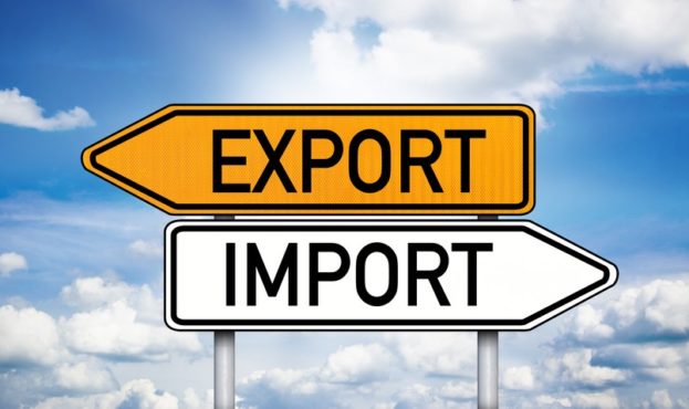 Wegweiser mit Export und Import